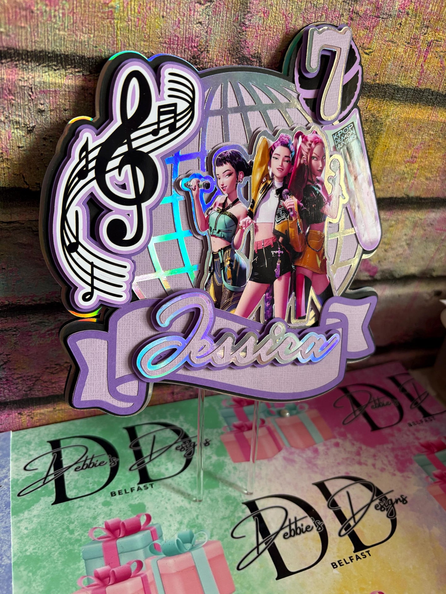 K-Pop Inspired Cake Topper – Personalised Music Birthday Cake Decoration