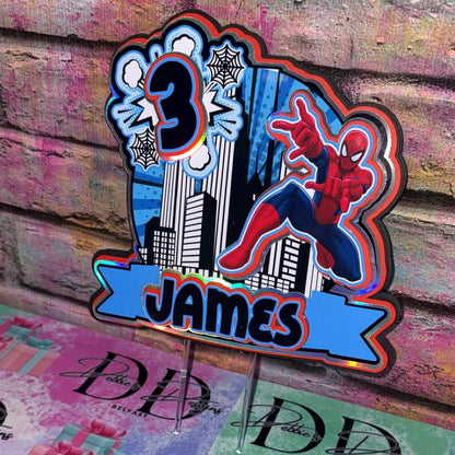 Personalised Superhero Birthday Cake Decoration – Any Name & Age