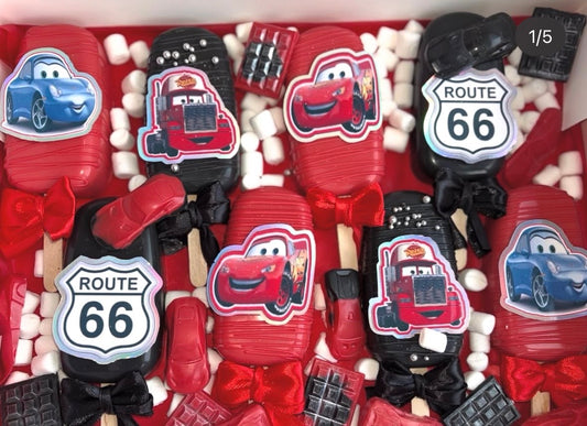 Cars Inspired Cupcake Toppers – Personalised Racing Car Birthday Decorations (12 Pack)