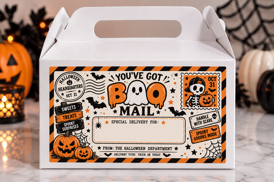 a white box with a label on it