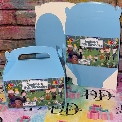 Personalised Fairy Garden Party Treat Boxes (Flat Pack) – Kids Party Favour Boxes – Custom Birthday Boxes