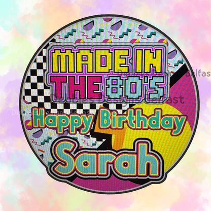 Made in the 80s Cake Topper – Retro 80s Birthday Cake Decoration – 1980s Theme Party Topper
