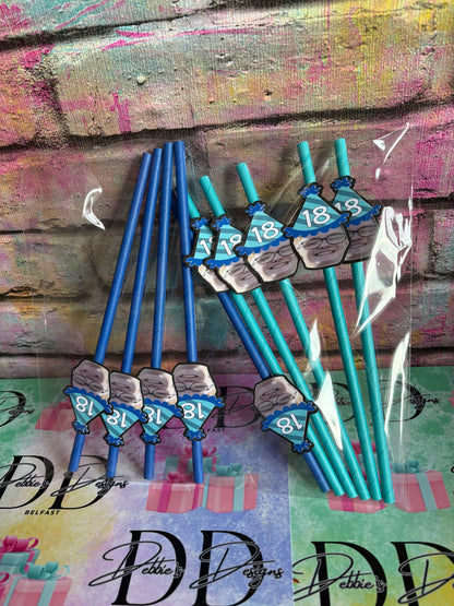 Personalised Party Straws | Custom Photo Straws | Birthday Party Straws | 18th Birthday Decorations | Custom Drink Straws