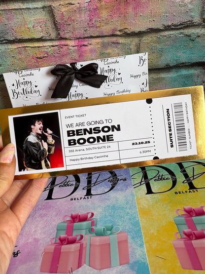 Personalised Event Ticket Invitations – Concert Style Party Invites with Envelope