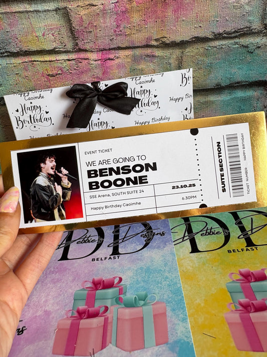 Personalised Event Ticket Invitations – Concert Style Party Invites with Envelope