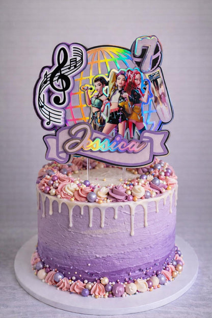 K-Pop Inspired Cake Topper – Personalised Music Birthday Cake Decoration