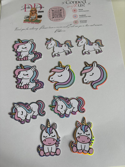 Unicorn Cupcake Toppers – 12 Pack – Pastel Rainbow Unicorn Party Decorations – Cardstock Cupcake Toppers