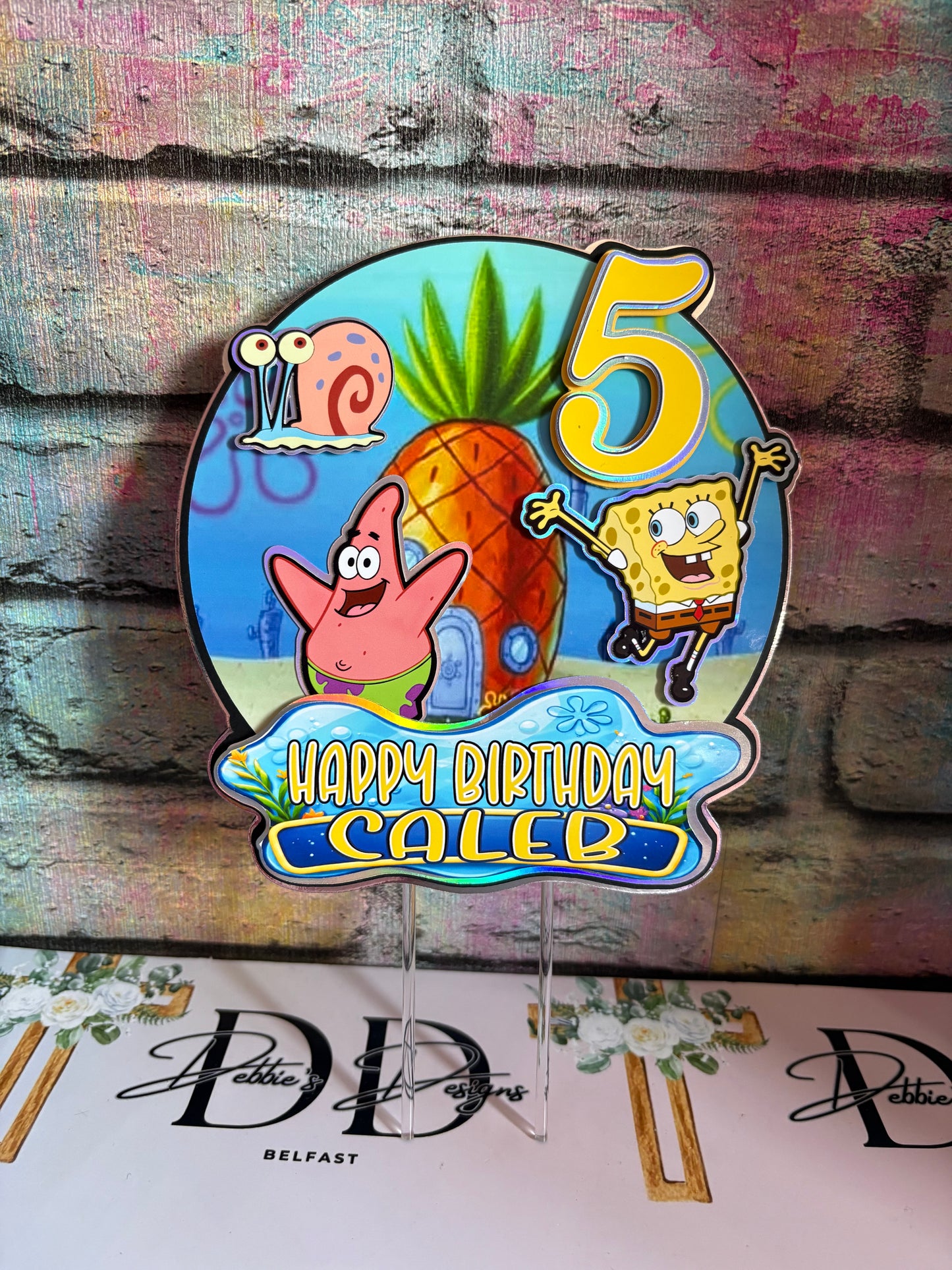 Under the Sea Cake Topper Personalised | Ocean Birthday Cake Decoration | Kids Cartoon Sea Theme Topper | Custom Name & Age Party Decor