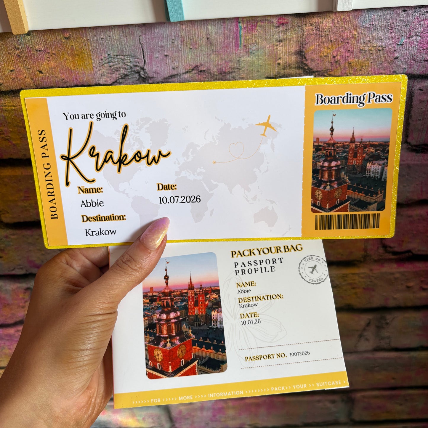 Passport Style Holiday Reveal Invitation – Personalised Travel Ticket Gift – Surprise Trip Boarding Pass Invite