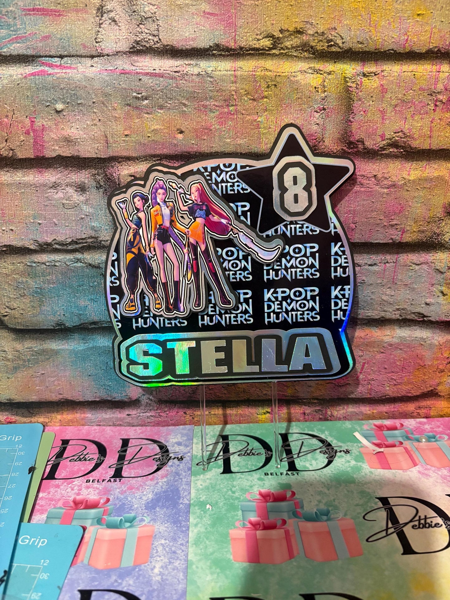 K-Pop Inspired Cake Topper – Personalised Pop Star Birthday Cake Decoration