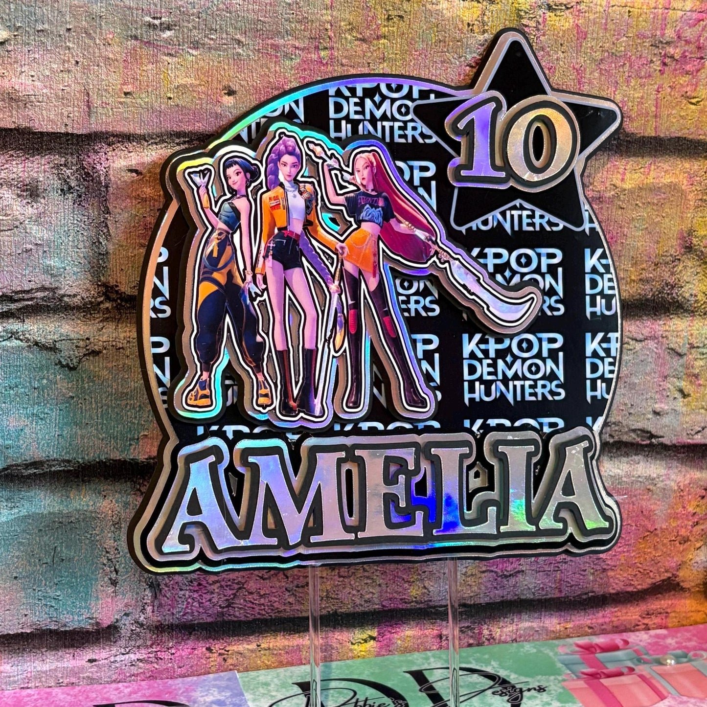 K-Pop Inspired Cake Topper – Personalised Pop Star Birthday Cake Decoration