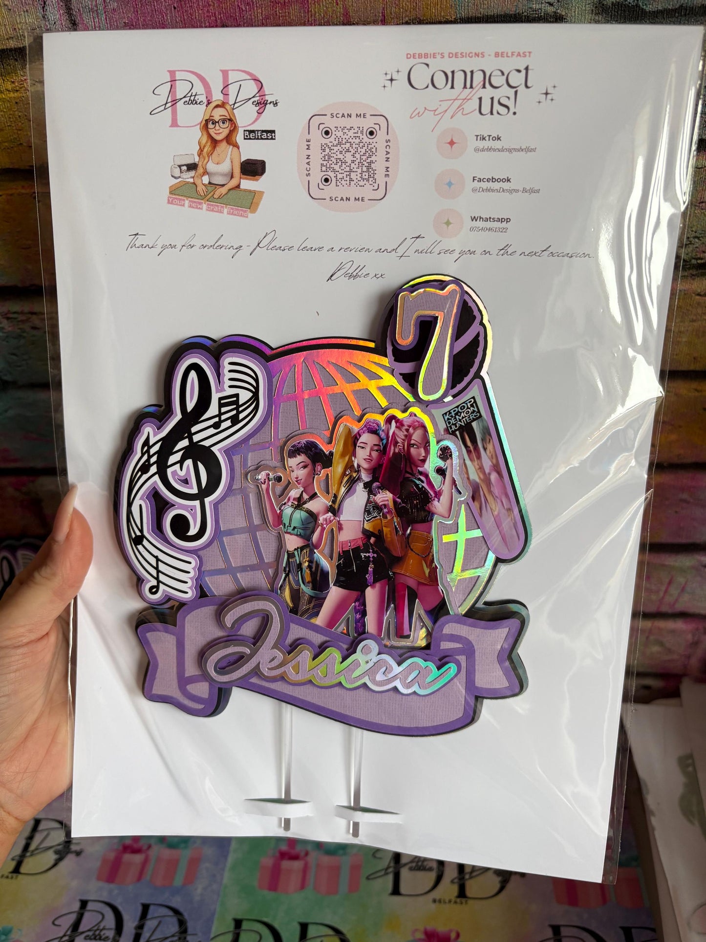 K-Pop Inspired Cake Topper – Personalised Music Birthday Cake Decoration