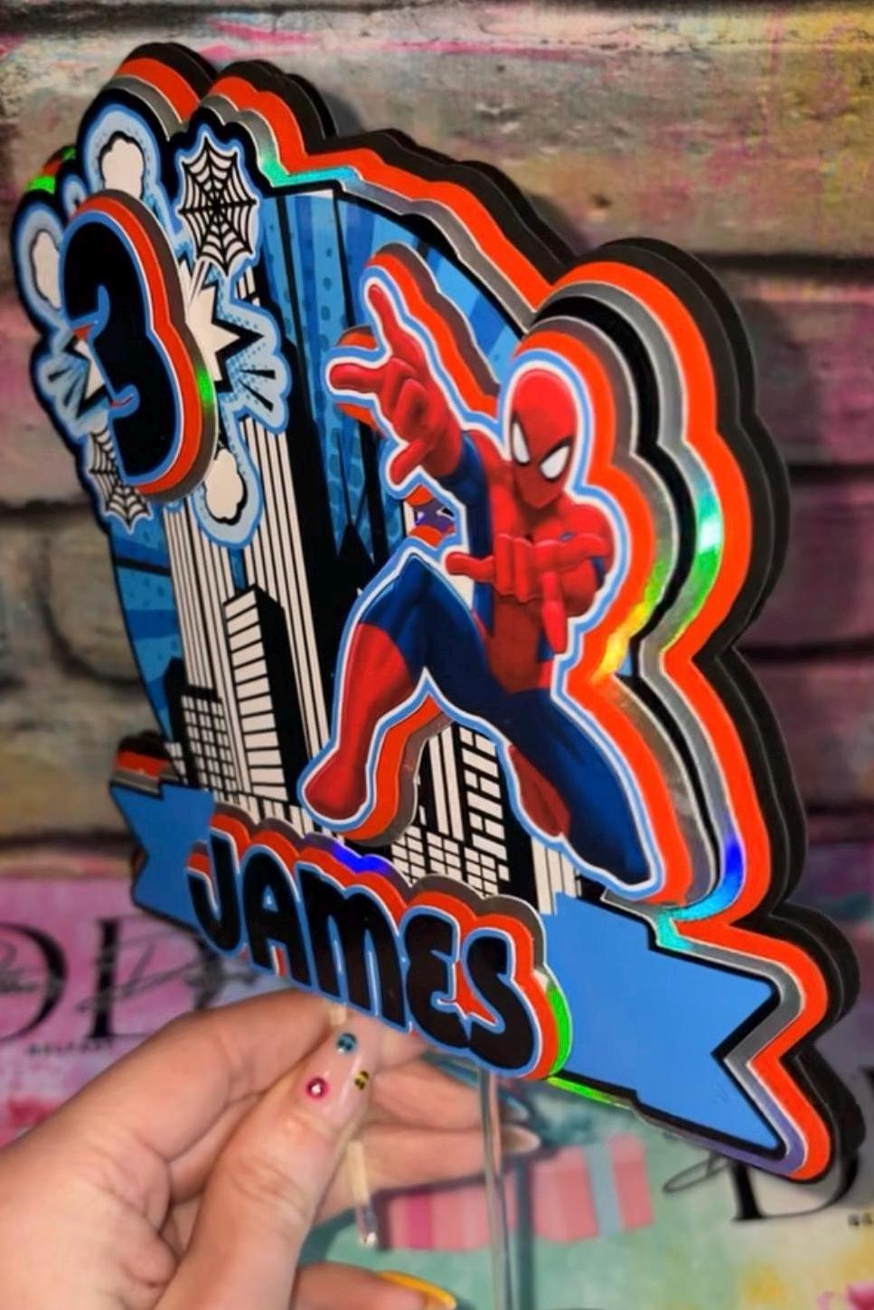 Personalised Superhero Birthday Cake Decoration – Any Name & Age
