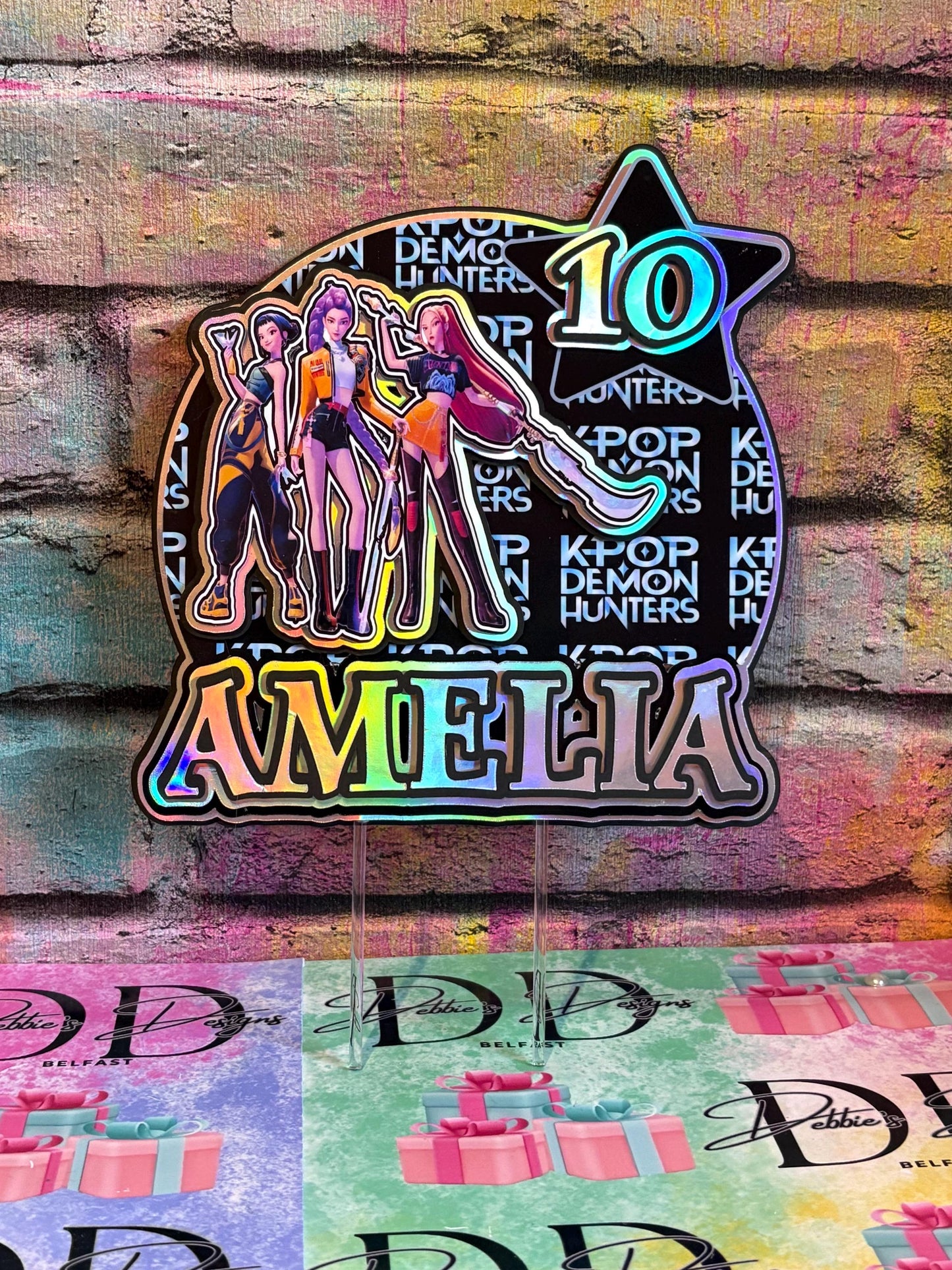 K-Pop Inspired Cake Topper – Personalised Pop Star Birthday Cake Decoration