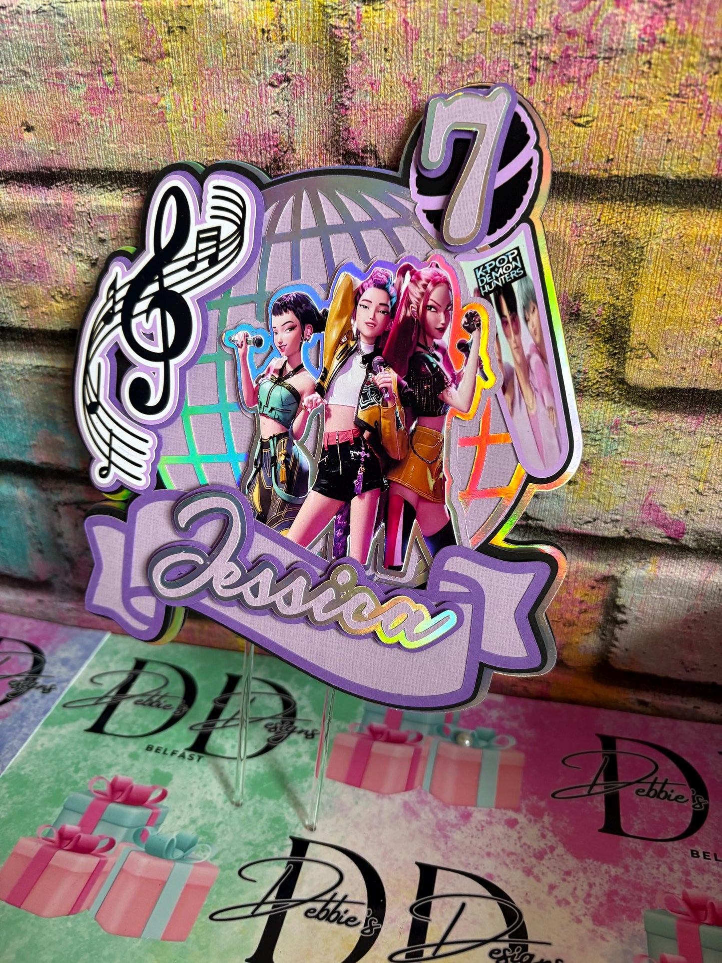 K-Pop Inspired Cake Topper – Personalised Music Birthday Cake Decoration