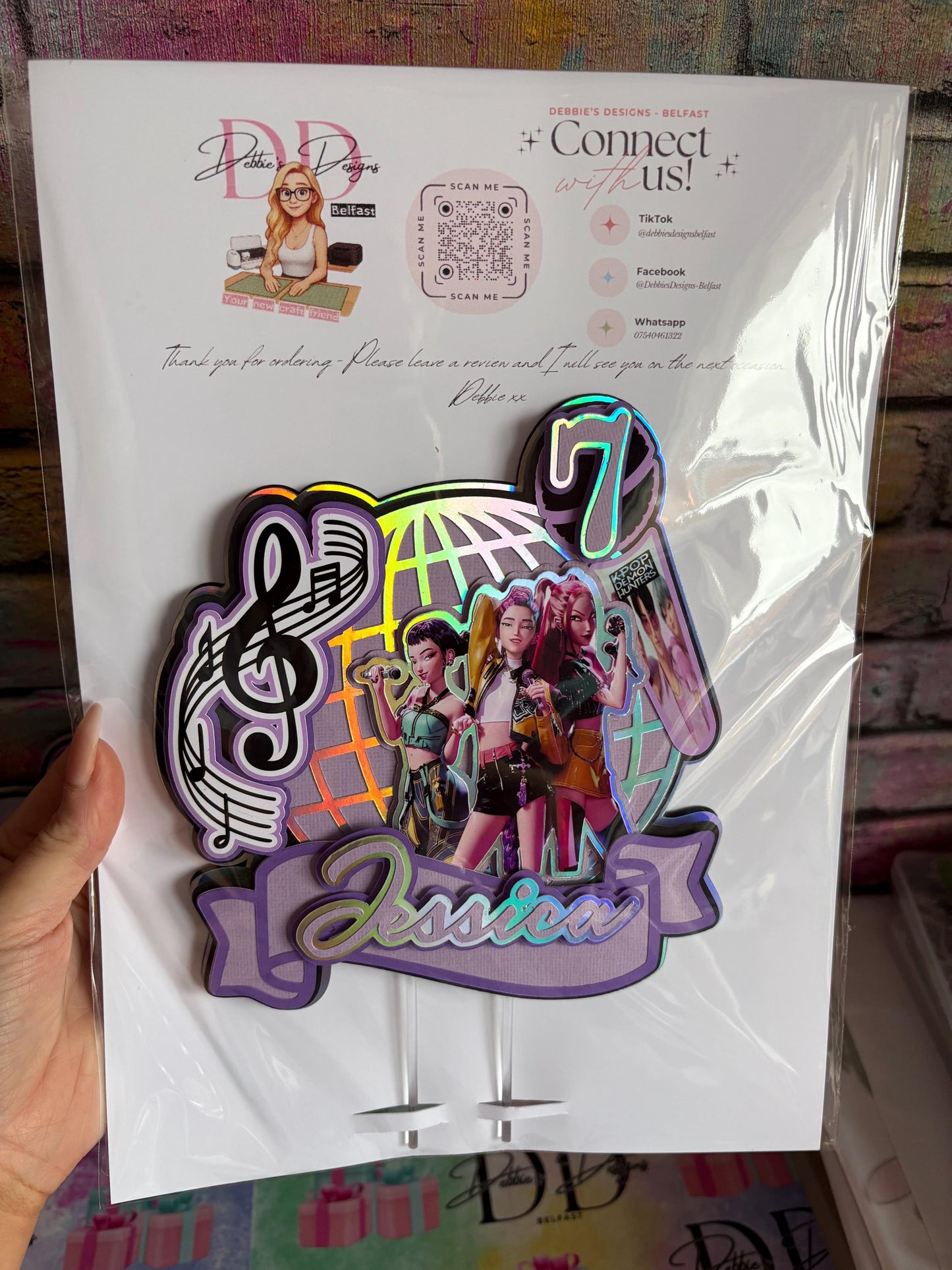K-Pop Inspired Cake Topper – Personalised Music Birthday Cake Decoration