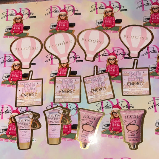 Makeup Theme Cupcake Toppers (12 Pack) – Glam Beauty Party Decorations – Pink Girly Cake Toppers