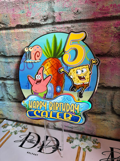 Under the Sea Cake Topper Personalised | Ocean Birthday Cake Decoration | Kids Cartoon Sea Theme Topper | Custom Name & Age Party Decor