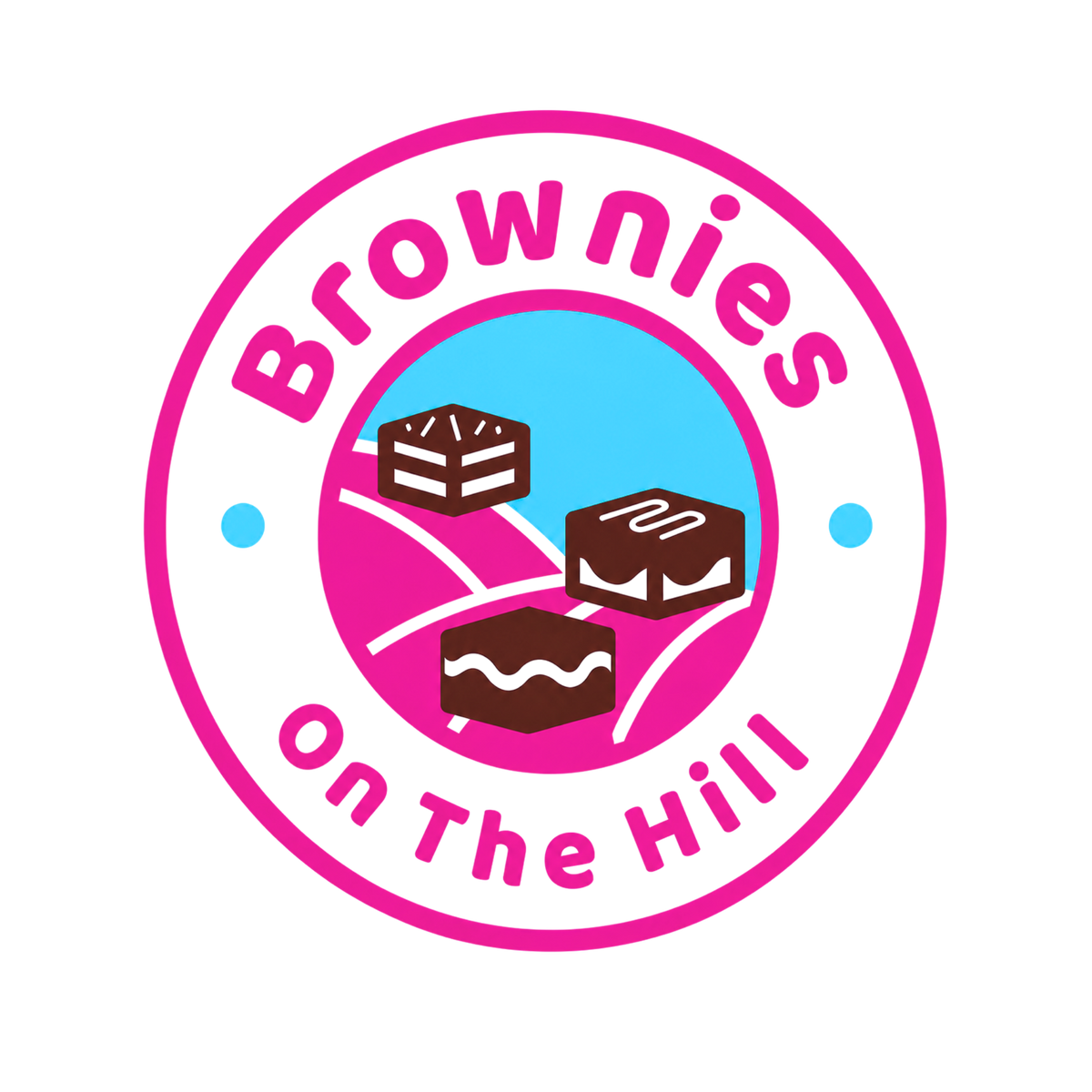 a logo with brownies in a circle