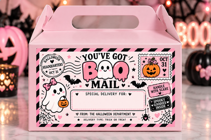 a pink box with a white handle