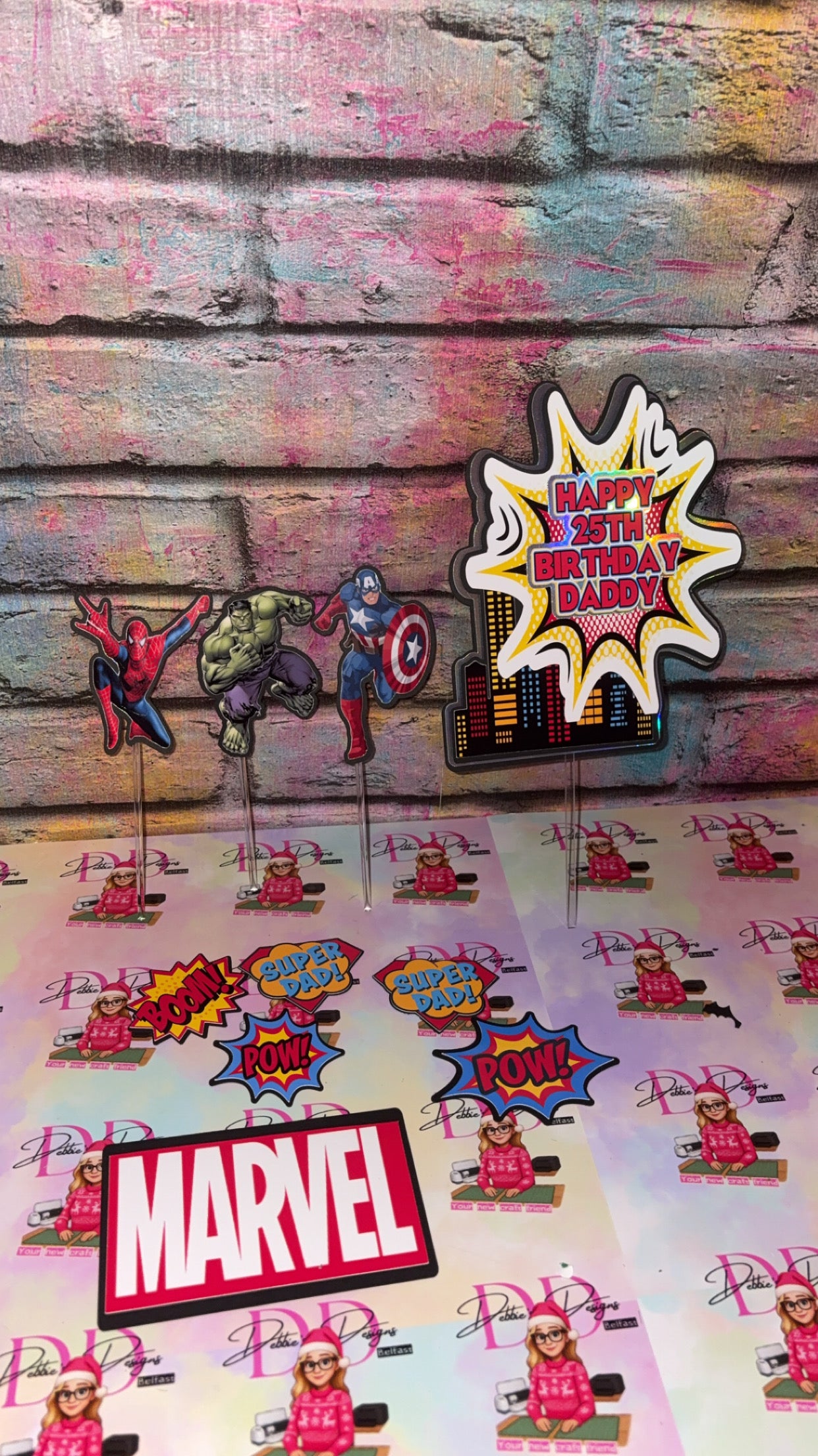 Superhero Cake Topper Personalised | Comic Style Birthday Cake Decoration | Custom Name & Age Party Topper | Hero Theme Cake Decor