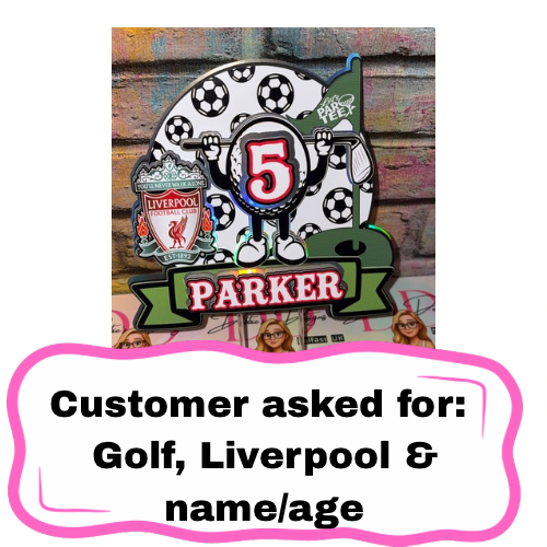 Custom Made Any Theme Name & Age Topper - Personalised Cake Topper