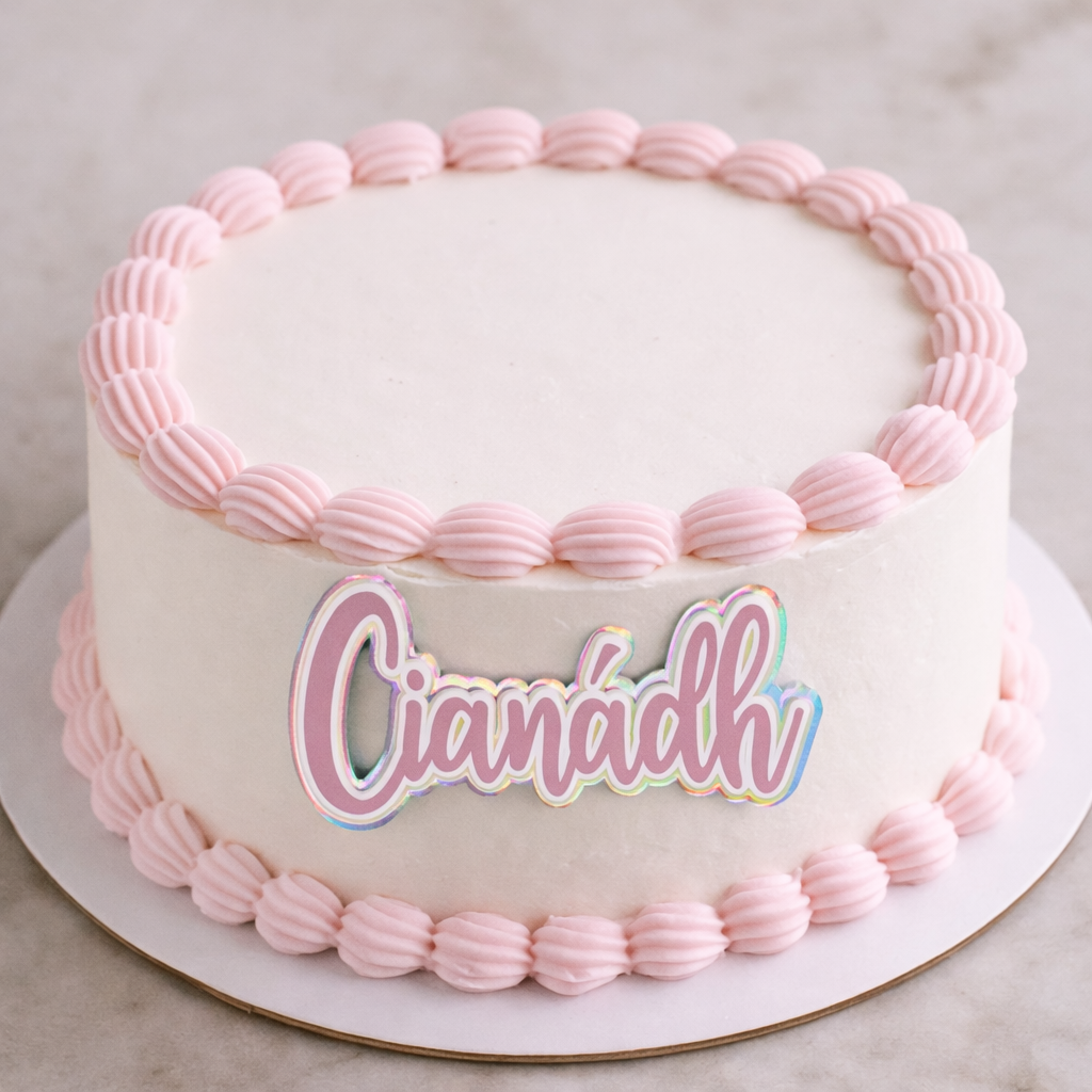 Personalised Name Cake Charm, Custom Acrylic Cake Name Sign, Birthday Cake Decoration, Pink Cake Topper, Any Name Cake Charm UK