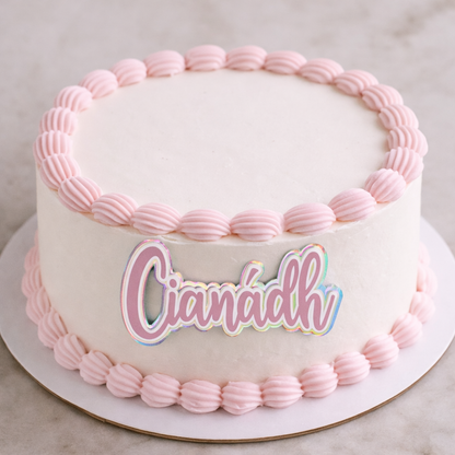 Personalised Name Cake Charm, Custom Acrylic Cake Name Sign, Birthday Cake Decoration, Pink Cake Topper, Any Name Cake Charm UK