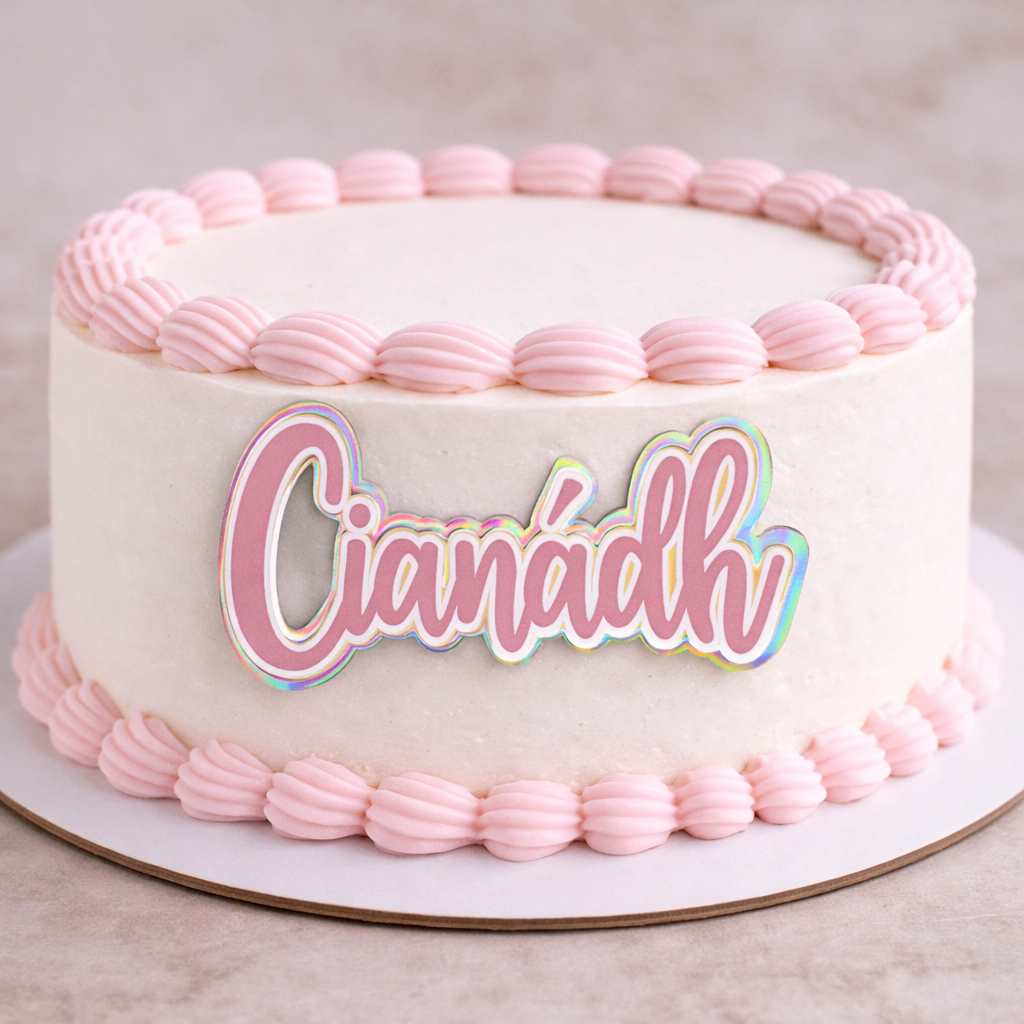 Personalised Name Cake Charm, Custom Acrylic Cake Name Sign, Birthday Cake Decoration, Pink Cake Topper, Any Name Cake Charm UK