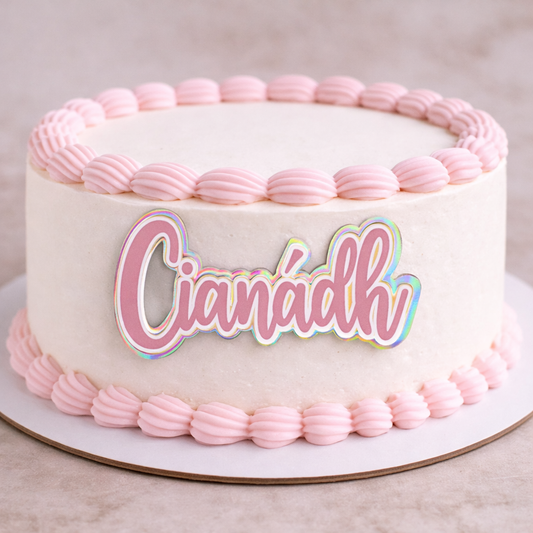 Personalised Name Cake Charm, Custom Acrylic Cake Name Sign, Birthday Cake Decoration, Pink Cake Topper, Any Name Cake Charm UK