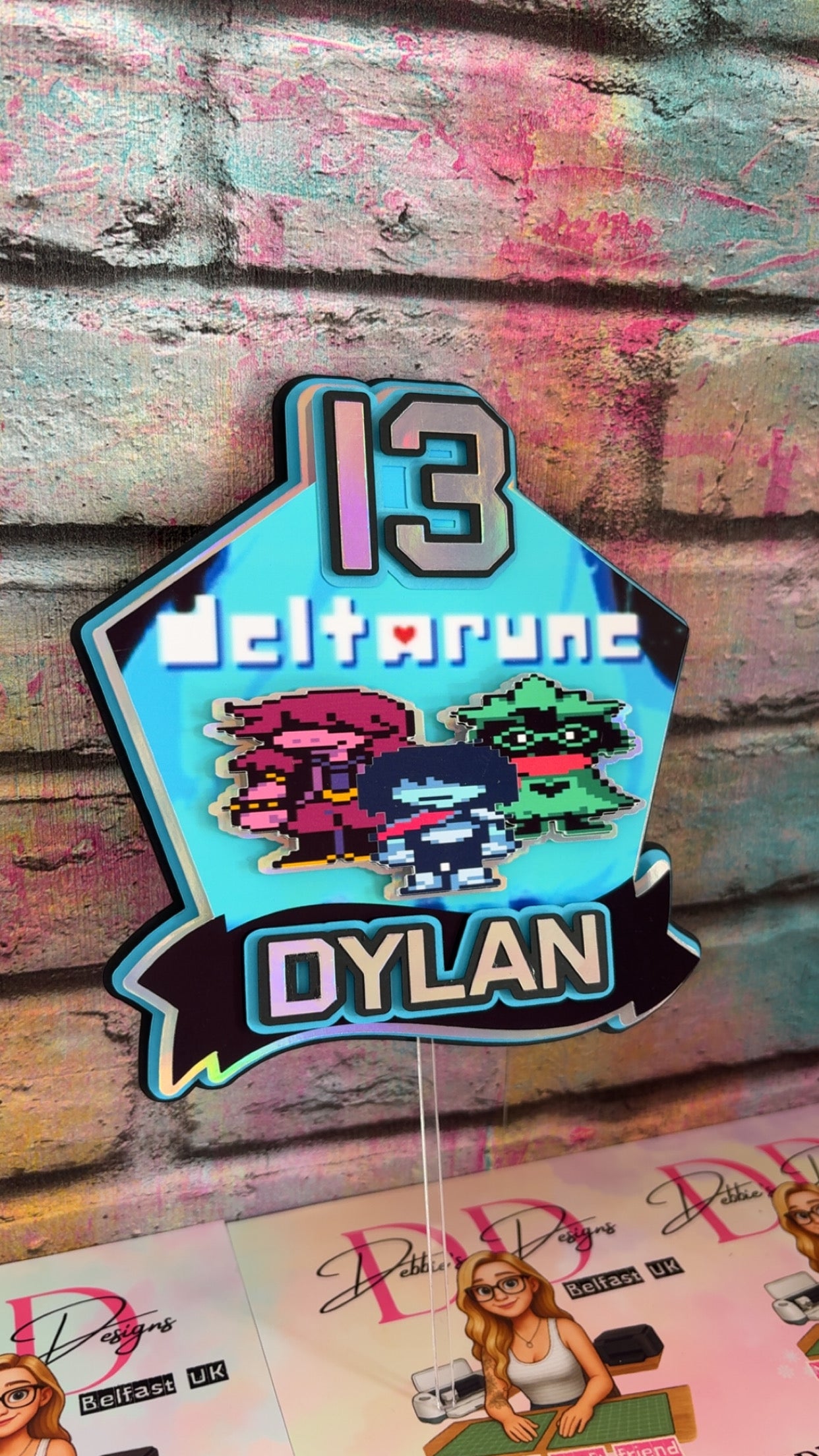 Personalised Gaming Cake Topper | Pixel Character Birthday Topper | Any Name & Age Party Decoration