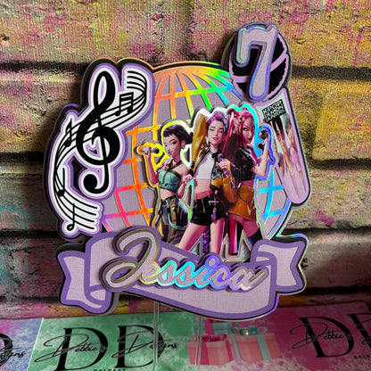 K-Pop Inspired Cake Topper – Personalised Music Birthday Cake Decoration