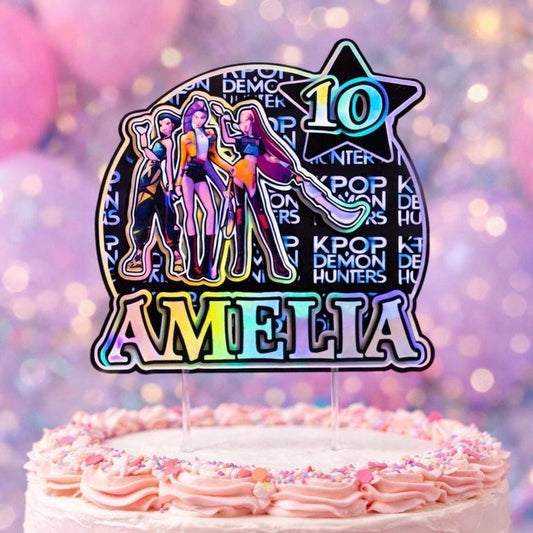 K-Pop Inspired Cake Topper – Personalised Pop Star Birthday Cake Decoration