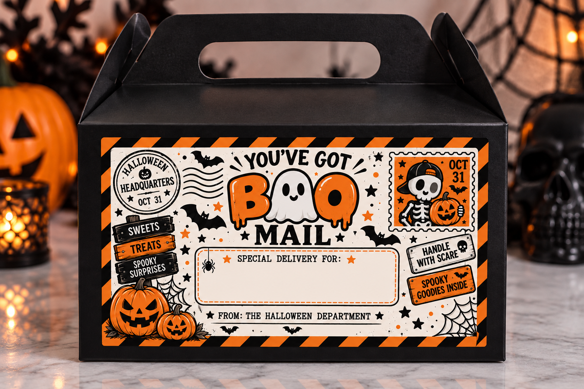 a black and orange box with a handle