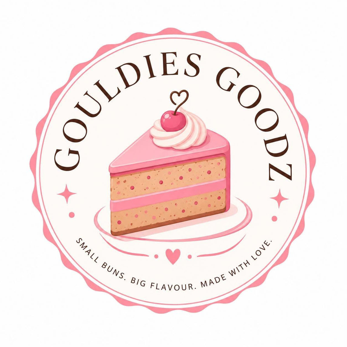 a logo with a piece of cake