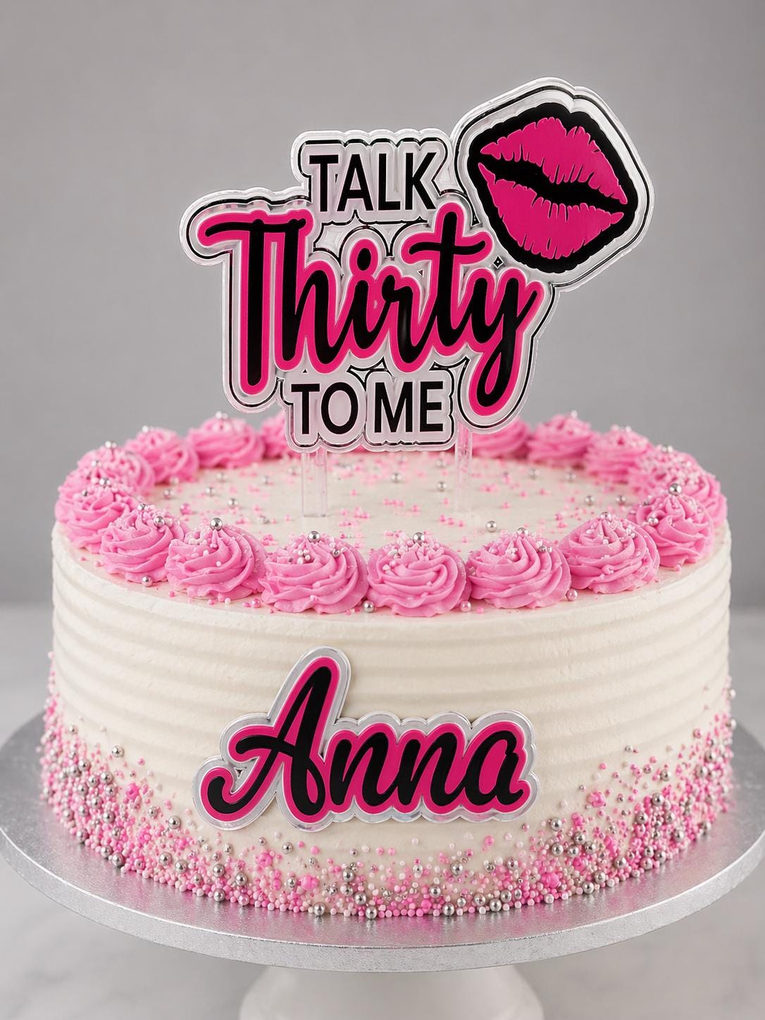Personalised 30th Birthday Cake Topper | Talk Thirty To Me Custom Name Decoration