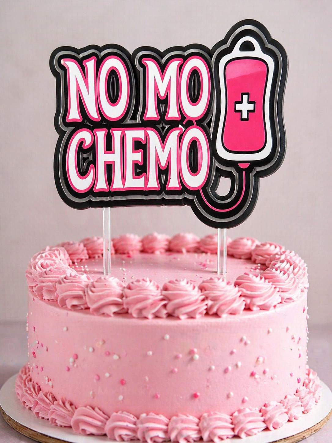 No More Chemo Cake Topper, Cancer Recovery Celebration Decoration, Survivor Party Cardstock